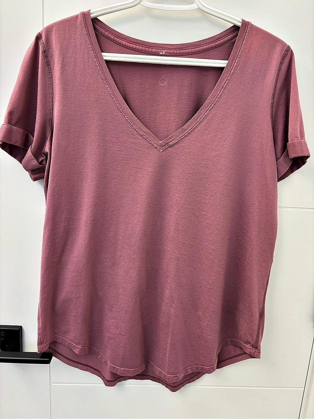 Lululemon Love Tee II V-Neck Short Sleeve Tee in light purple